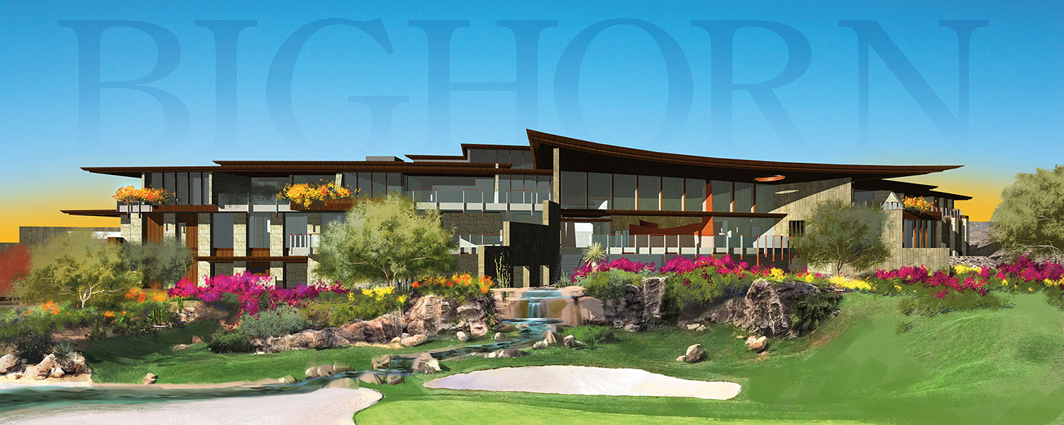 Rendering of the new Clubhouse at BIGHORN